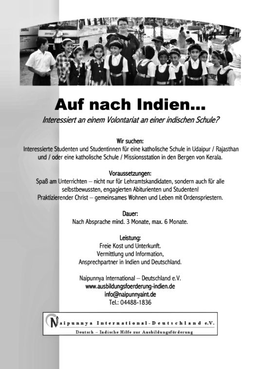 Aushang Volontariat